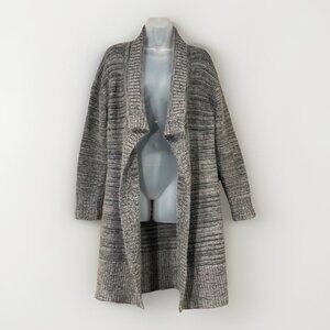 Sundance Lambswool Angora Longline Cardigan Sweater Women's Size Small Gray Wrap